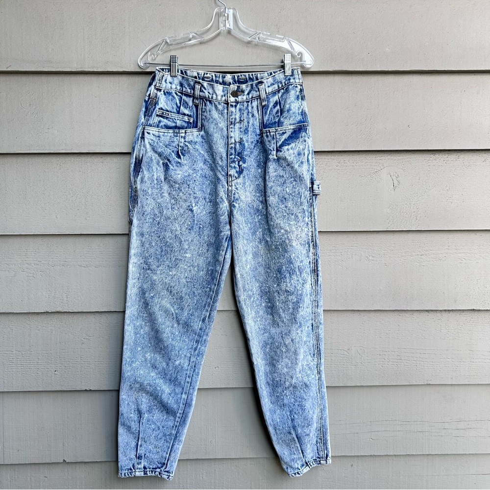 Vintage Braxton Acid Wash Jeans 80s 90s 100% Cotton Rigid Size 27